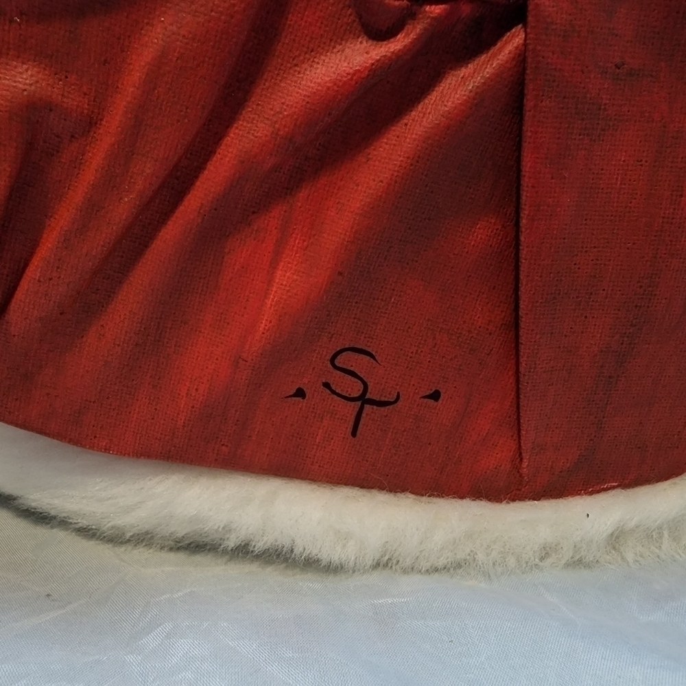 Vintage Shelf Sitter Santa Wood Carved Face Canvas Clothing Hand Painted Xmas - Picture 13 of 13
